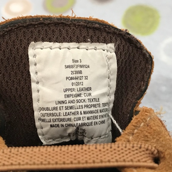 Leather Soft Sole Sz 3 Baby Toddler Moccasin Shoes - Picture 5 of 5