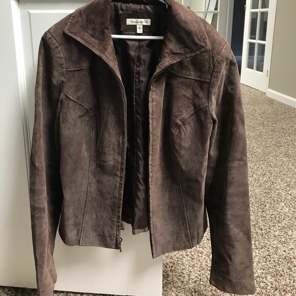 Genuine Brown Suede Leather Jacket