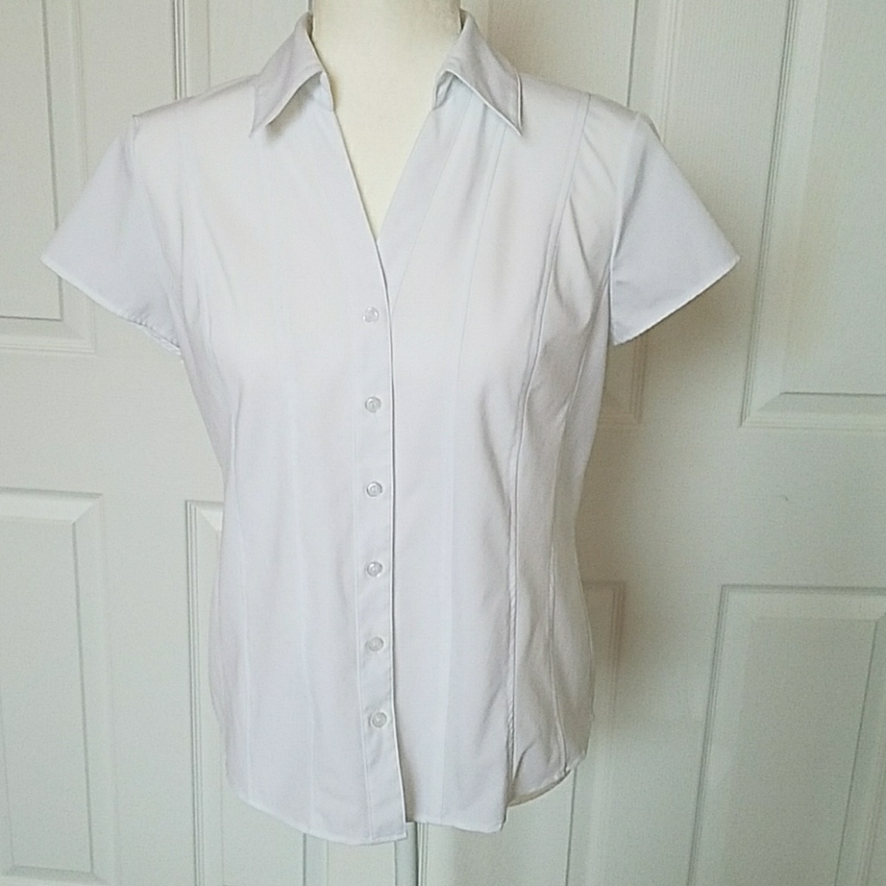 Style & Co Petite short sleeve white dress shirt