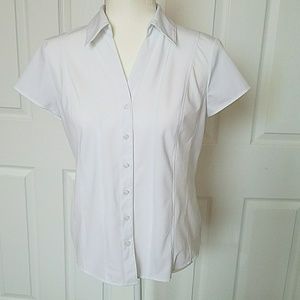 Style & Co Petite short sleeve white dress shirt