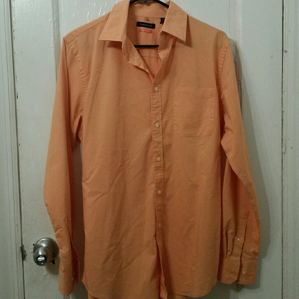 2 for $10 Van Heusen Tangerine Striped Dress Shirt