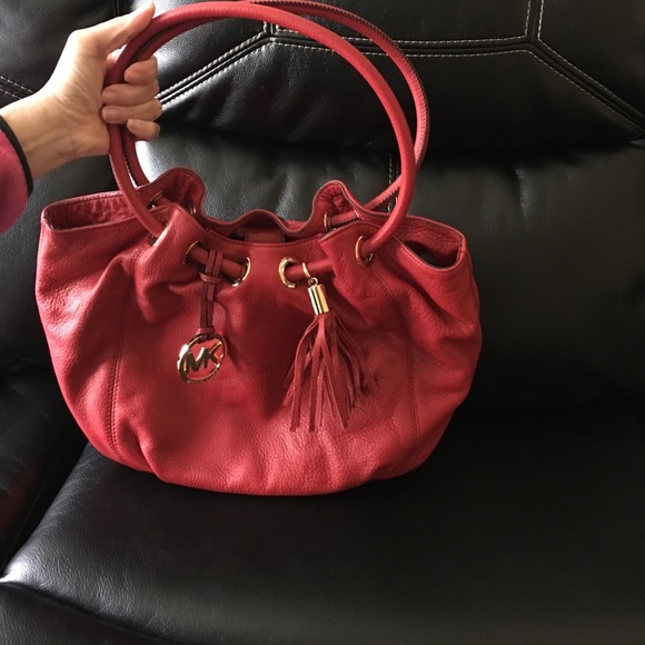 Authentic Michael Kors red purse - Picture 1 of 3