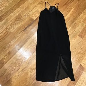 Saks fifth ave. Dress with slit and sheer bottom!!