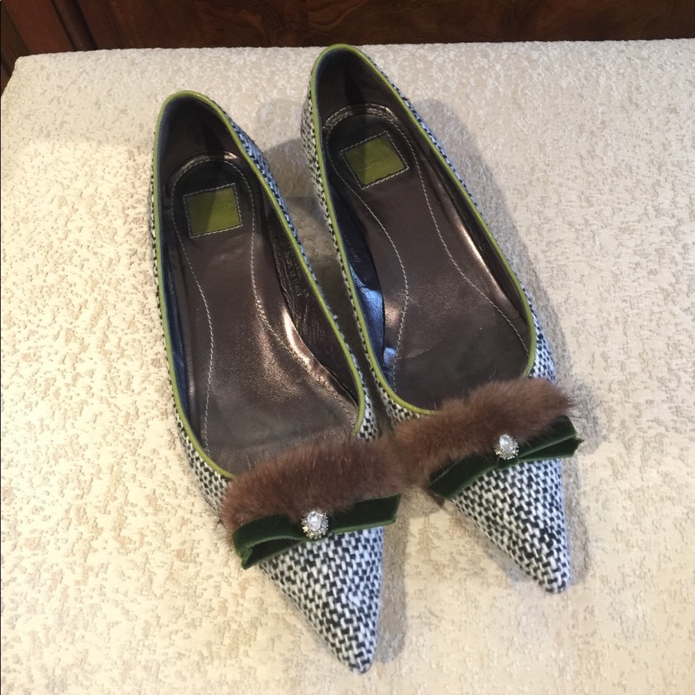 Coach pump size 6 1/2 M with real fur trim