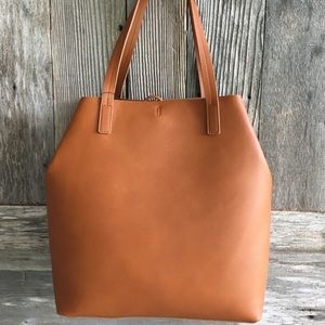 Brown Pleather Tote Bag