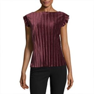 Worthington Pleated Velvet Top sz XL