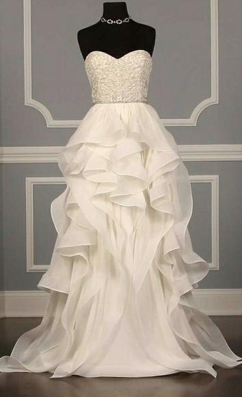 Strapless empire waist wedding dress