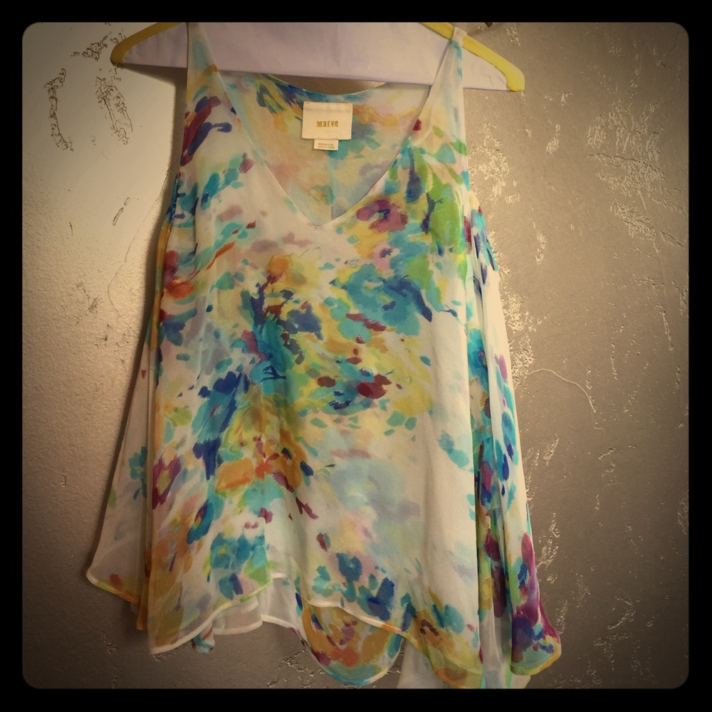 Anthropologie beautiful top, semi sheer, sz M