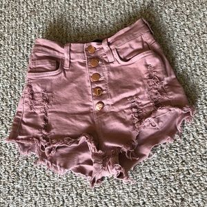 Mauve Distressed Shorts (XS)