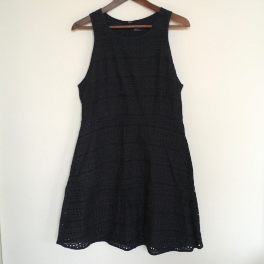 Gap navy blue eyelet dress
