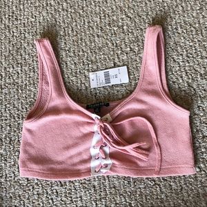Pink Lace Up 2-Piece Outfit (XS)