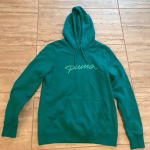 Puma teal hoodie runs smaller