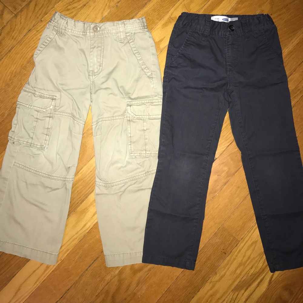 Set of 2 Boy's 4/5 khaki/chino Pants; navy & khaki