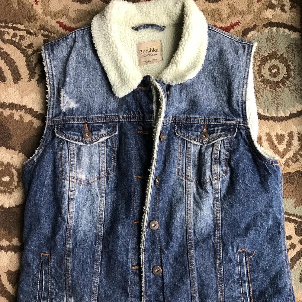 Beautiful fur jean vest