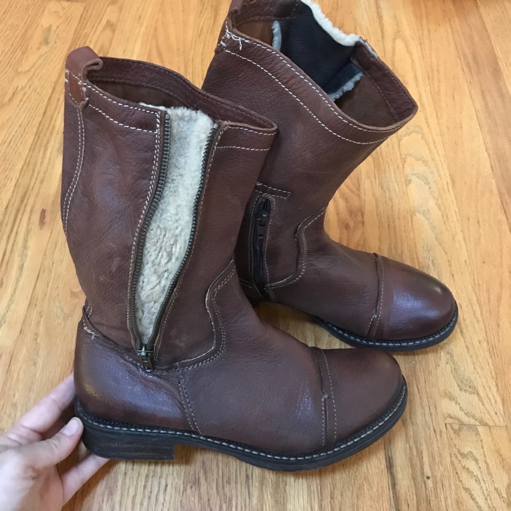 Manas Boots Brown Leather Mid Height