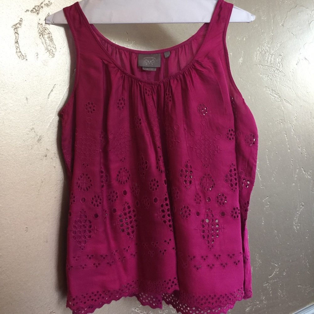 Fuchsia  loose tank style top from Anthropologie.