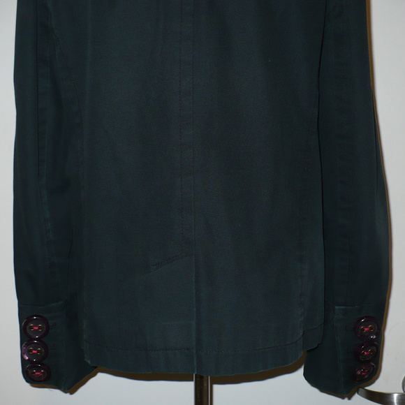 MARC JACOBS Puff-Sleeve Oversize Statement Button Black Cotton Canvas Pea Coat M - Picture 5 of 10