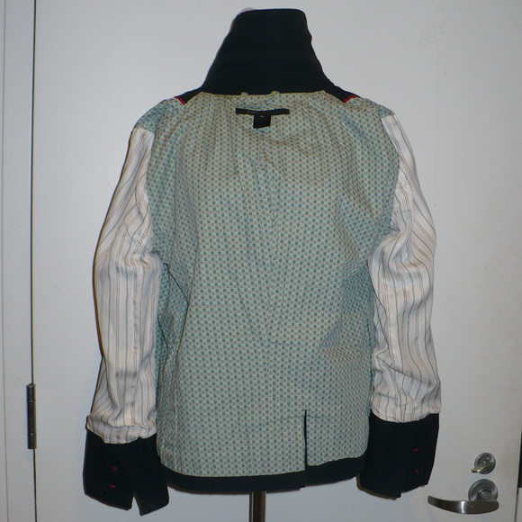 MARC JACOBS Puff-Sleeve Oversize Statement Button Black Cotton Canvas Pea Coat M - Picture 8 of 10