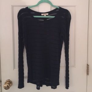 Navy blue long-sleeved top