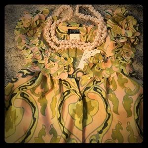 J Crew XS sleeveless silk blouse NWT