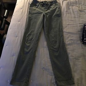 Forever 21 green tie ankle crop pant