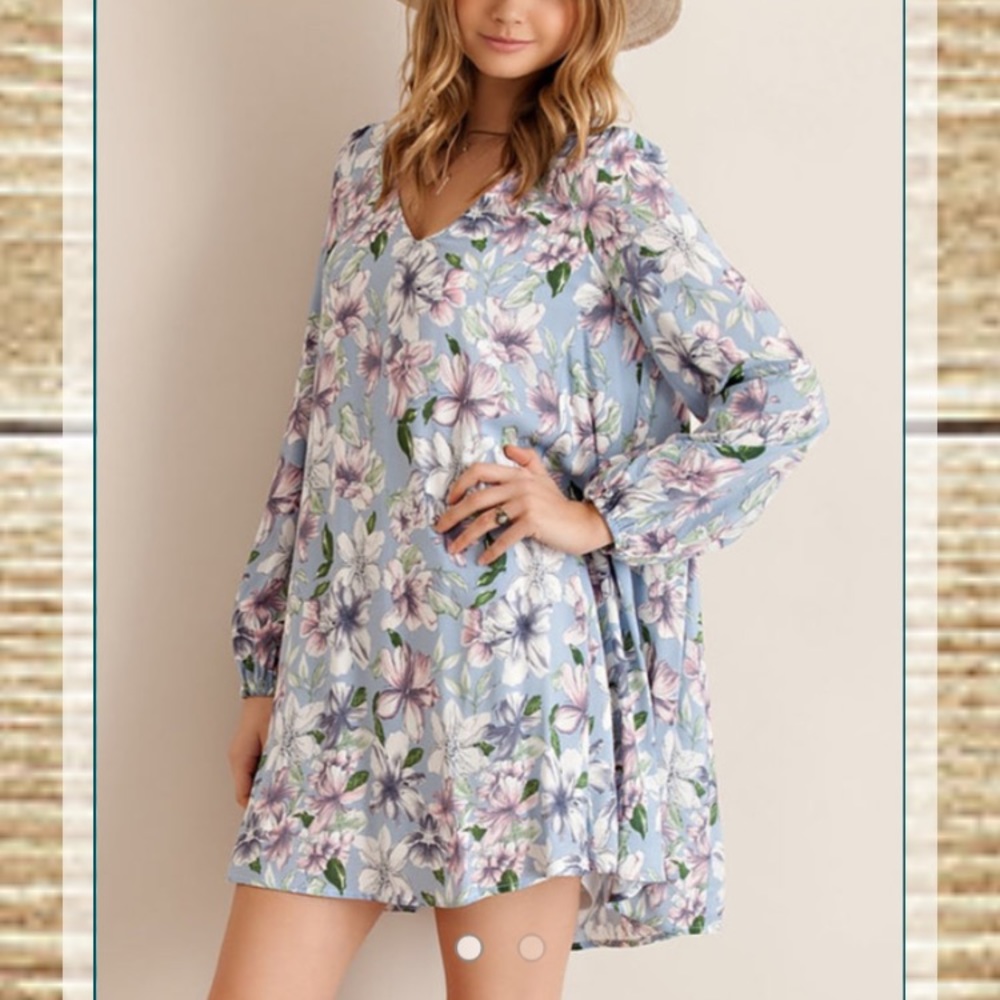 Long sleeved floral print dress LAST CHANCE