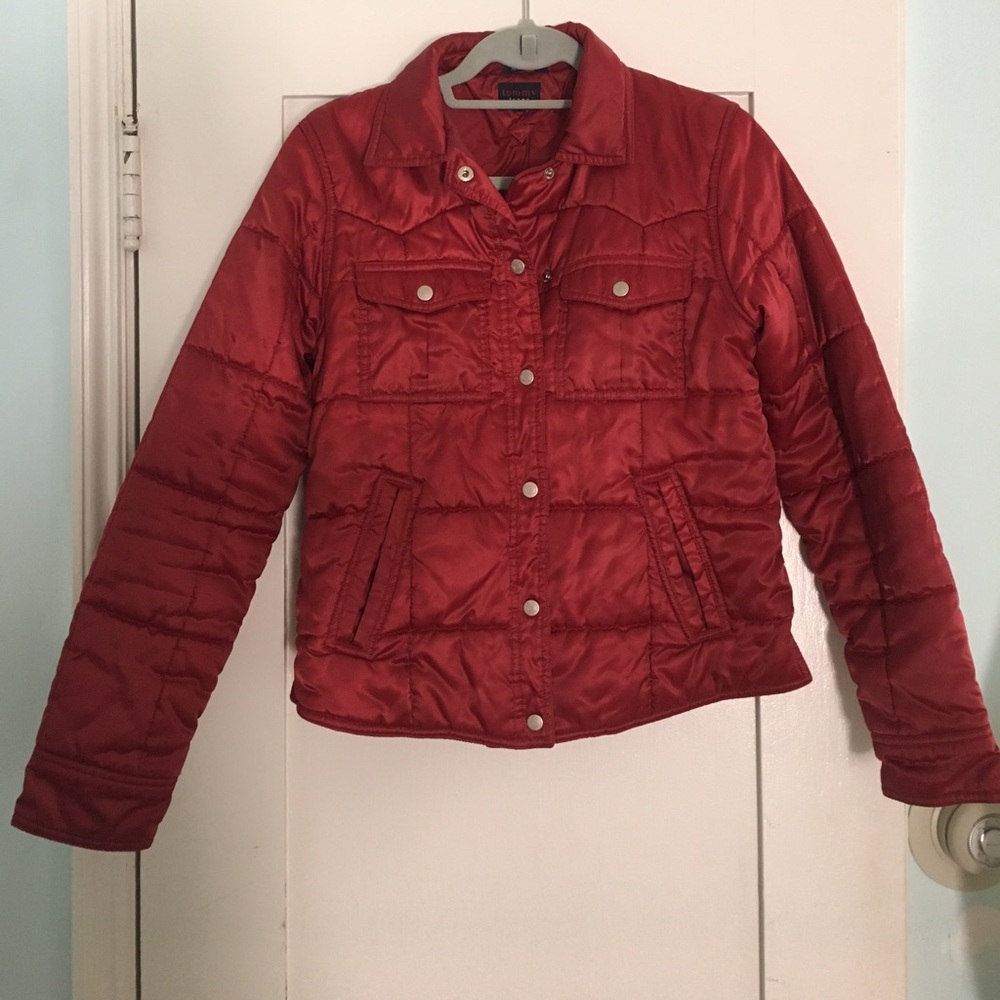 Warm red puffer jacket
