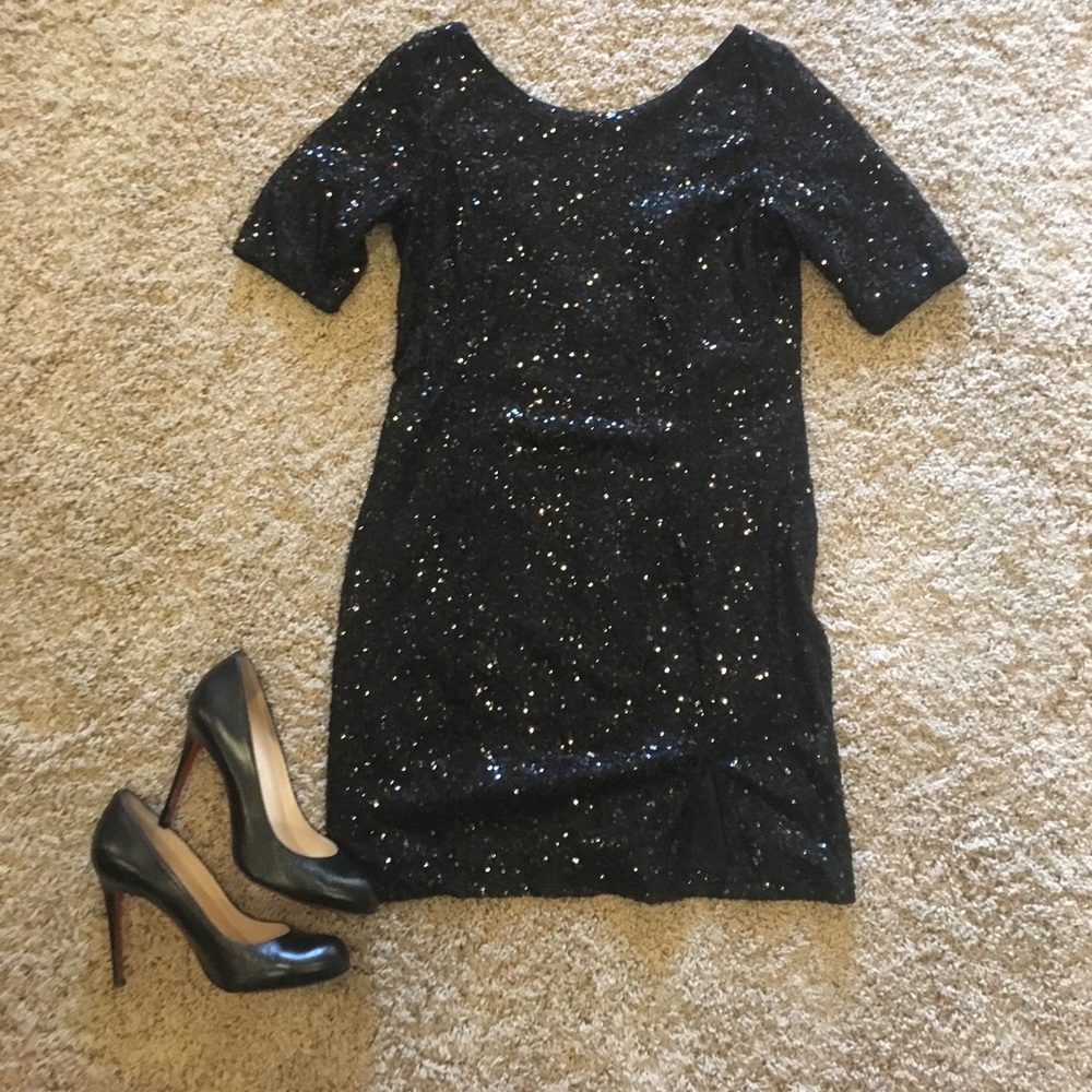 Black sequined dress