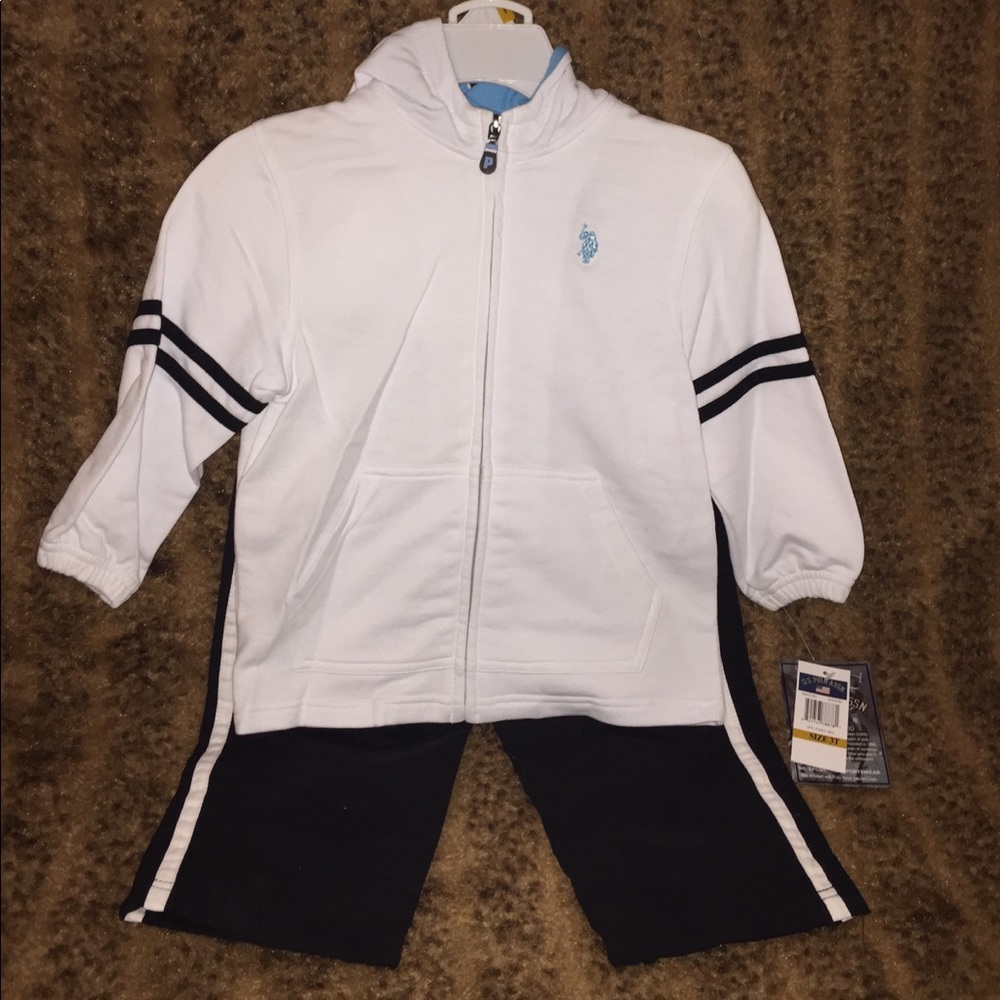 U.S. Polo Assn. Zip Up Hoodie & Pants Set Size 3T