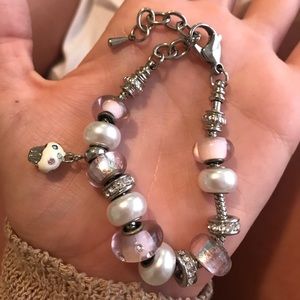 Adorable light pink cupcake charm bracelet