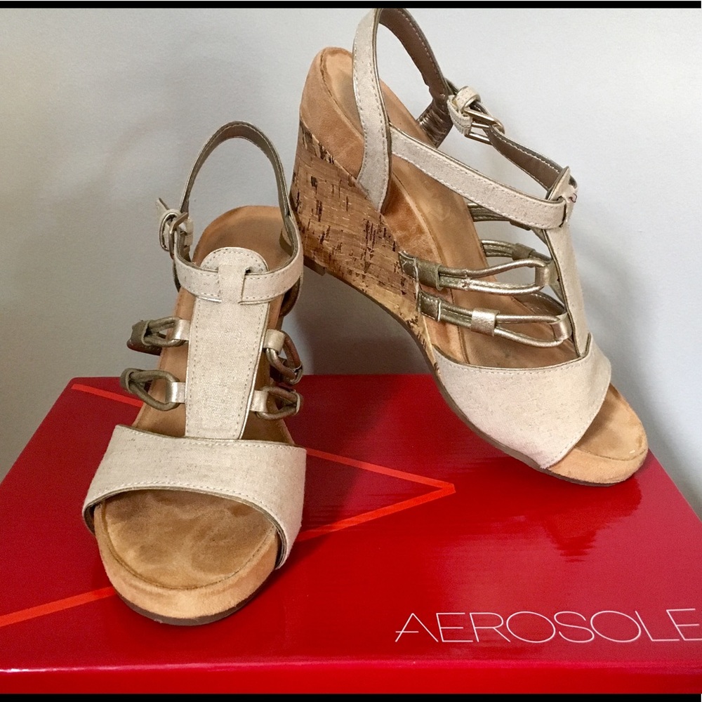 Cream, gold Aerosoles espadrilles