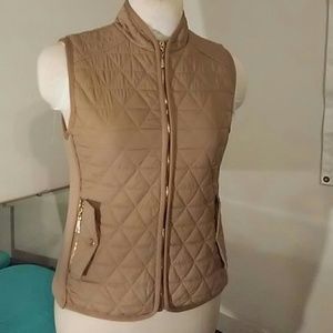 Tan quilted vest