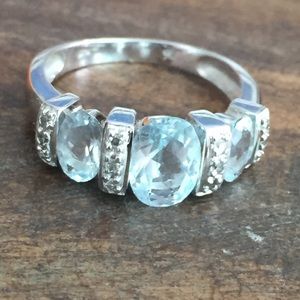 Diamond & Aquamarine Ring