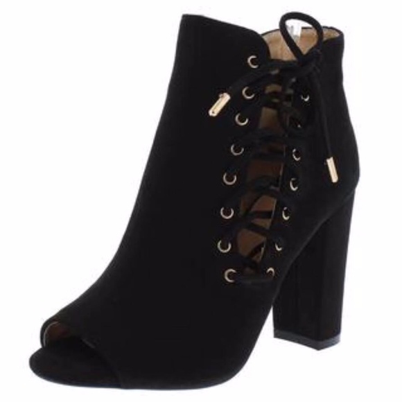 Harmony black side lace bootie - Picture 2 of 3