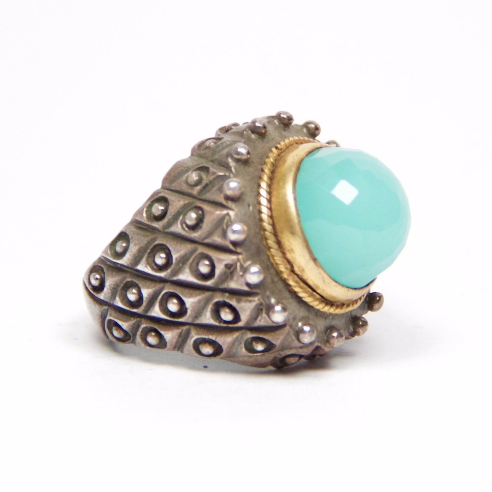 *SOLD* Blue Dome Ring - Picture 1 of 4