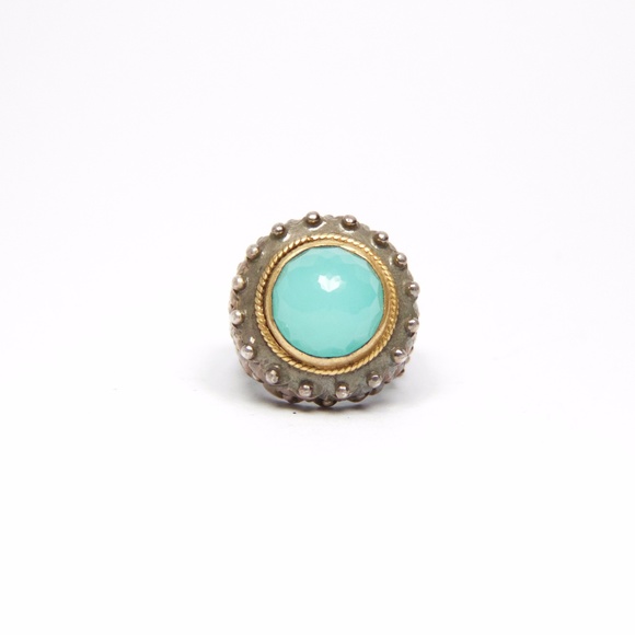 *SOLD* Blue Dome Ring - Picture 2 of 4
