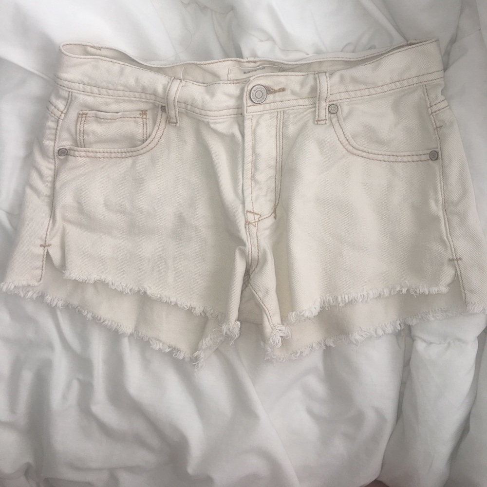 White denim shorts