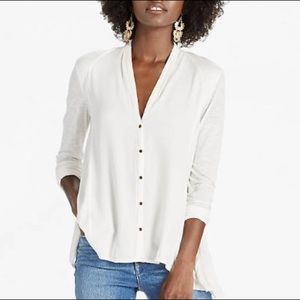 NWT women's Lucky button up long sleeve top