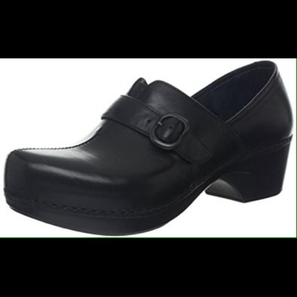 Black Dansko leather clogs