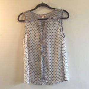 Skies Are Blue White Paisley Sheer Top Size M