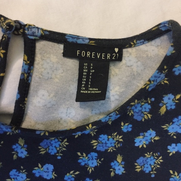 Long sleeved navy dress with blue flowers! - Picture 2 of 2