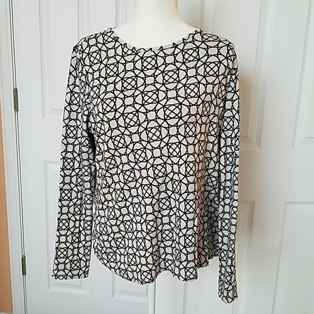 Kim Rogers long sleeve top black and beige