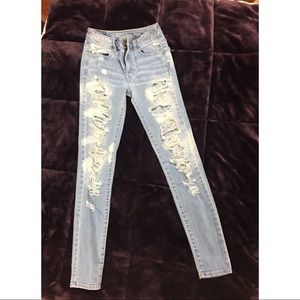 American Eagle size 00 Hi Rise Distressed Jeggings