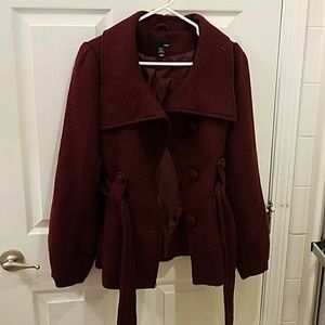 Burgundy H&M coat