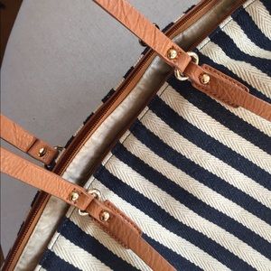 Charming Charlie striped satchel purse