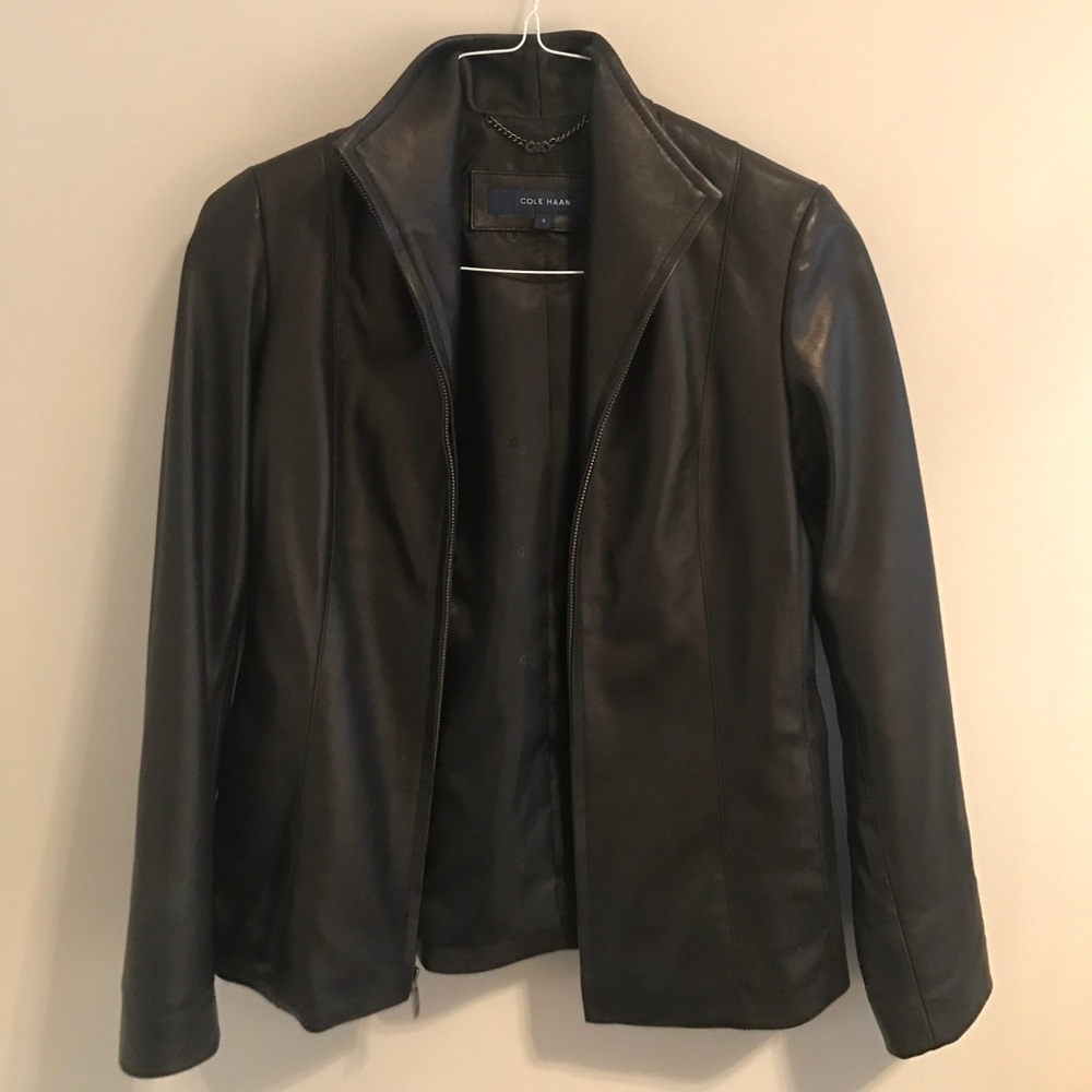 Cole Haan Stand-Collar leather jacket