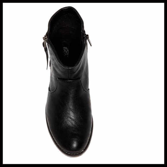 BLACK VEGAN LEATHER ANKLE BOOTS TASSEL ZIP BOOTIES - Picture 2 of 7