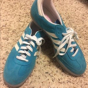 Blue Adidas Samba Shoes