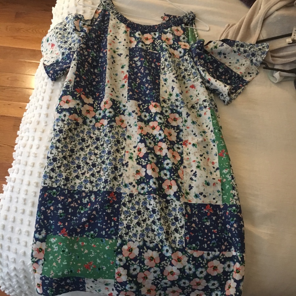 Zara cold shoulder floral dress