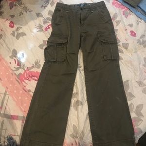 Military army green pants with wide leg!